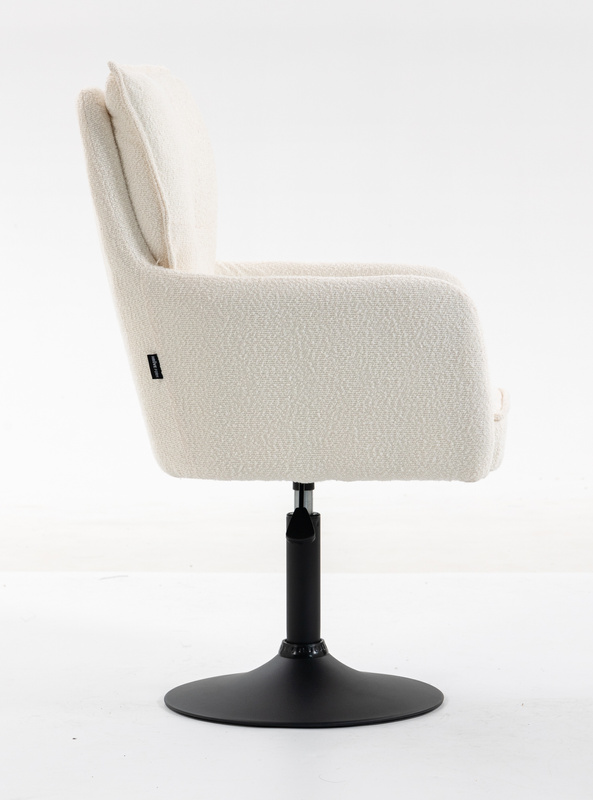 HR250N Scaun Crem Boucle Bază Neagră