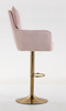 HR250W Scaun Catifea Roz Pudra Bază Aurie