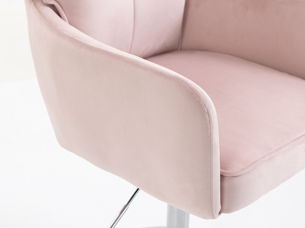 HR250N Scaun Catifea Roz Pudra Bază Cromata