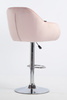 HR12055W Scaun Roz Pudra din Catifea cu Bază Cromata