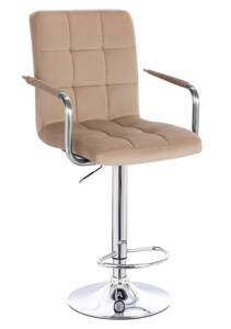 HR1015WP Scaun Latte Catifea cu Bază Cromata