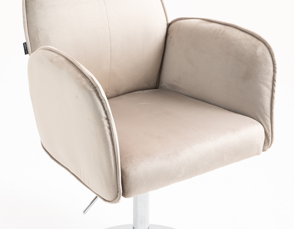 HR280N Scaun Latte din Catifea cu Bază Cromata