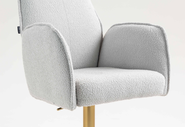 HR280W Scaun Gri Boucle cu Bază Aurie