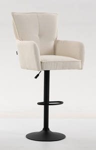 HR250W Scaun Crem Boucle Bază Neagră