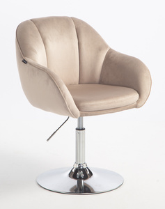 HR2055N Scaun Latte din Catifea cu Bază Cromata