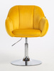 HR2055N Scaun Galbenă din Catifea cu Bază Cromata