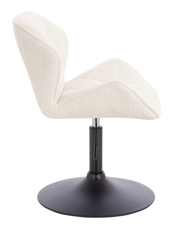 HR111N Scaun Crem Boucle cu Bază Neagră