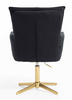 HR250CROSS Scaun Catifea Neagră Bază Aurie
