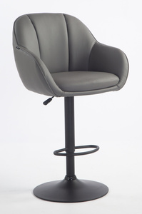 HR2055W Scaun Gri din Piele Ecologica cu Bază Neagră