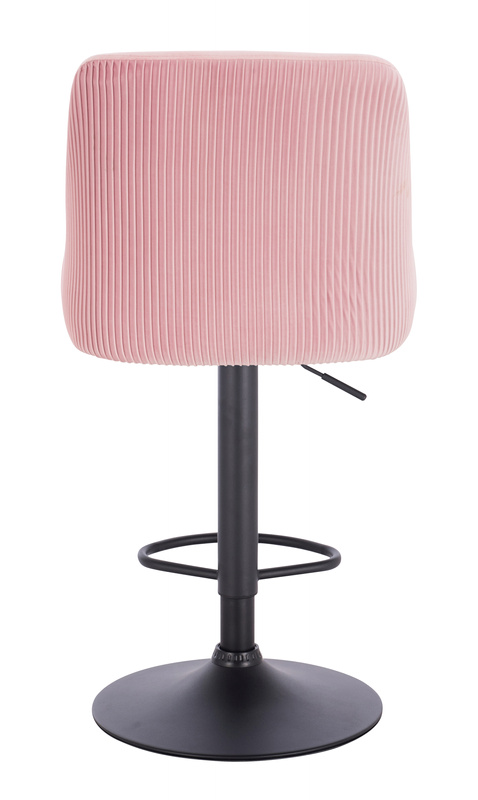 HR920W Scaun Roz Pudra din Catifea cu Bază Neagră