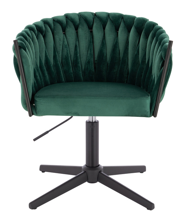 HR750CROSS Scaun Verde din Catifea cu Bază Neagră