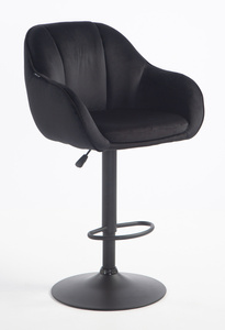 HR2055W Scaun Neagră din Catifea cu Bază Neagră