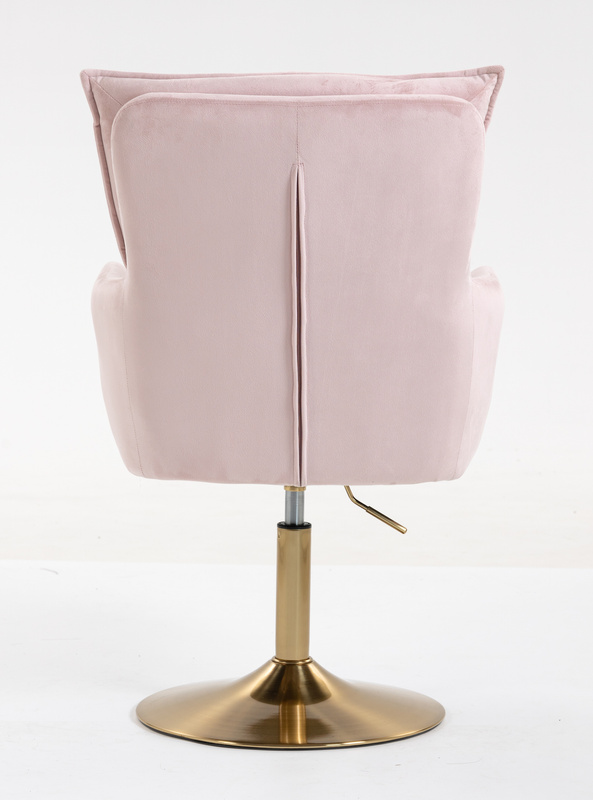 HR250N Scaun Catifea Roz Pudra Bază Aurie
