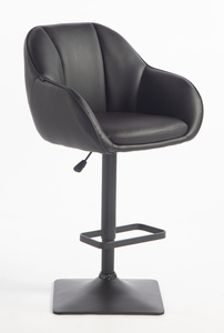 HR2055KW Scaun Neagră din Piele Ecologica cu Bază Neagră