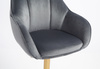 HR2055W Scaun Grafit din Catifea cu Bază Aurie