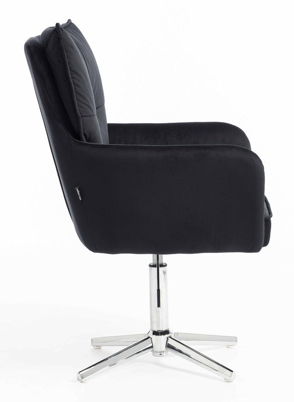 HR250CROSS Scaun Catifea Neagră Bază Cromata