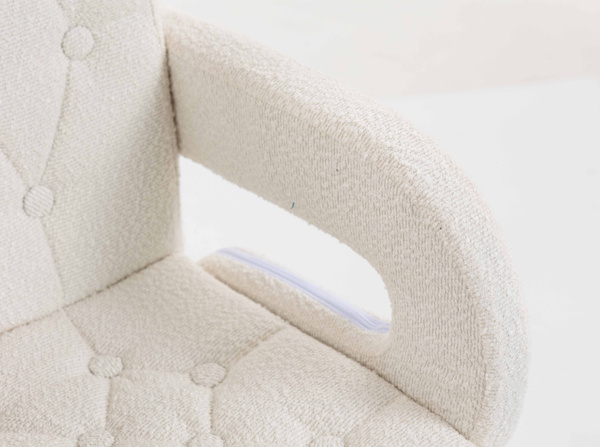 HR8404CROSS Scaun Crem Boucle cu Bază Neagră