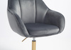 HR2055N Scaun Grafit din Catifea cu Bază Aurie