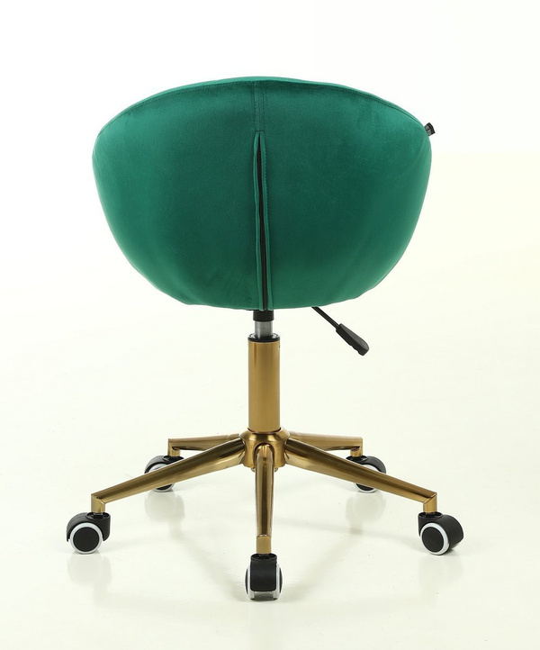 HR948K Scaun Verde din Catifea cu Bază Aurie