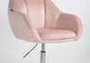 HR12055N Scaun Roz Pudra din Catifea cu Bază Cromata