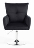HR250N Scaun Catifea Neagră Bază Cromata
