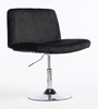 HR150N Scaun Neagră din Catifea cu Bază Cromata