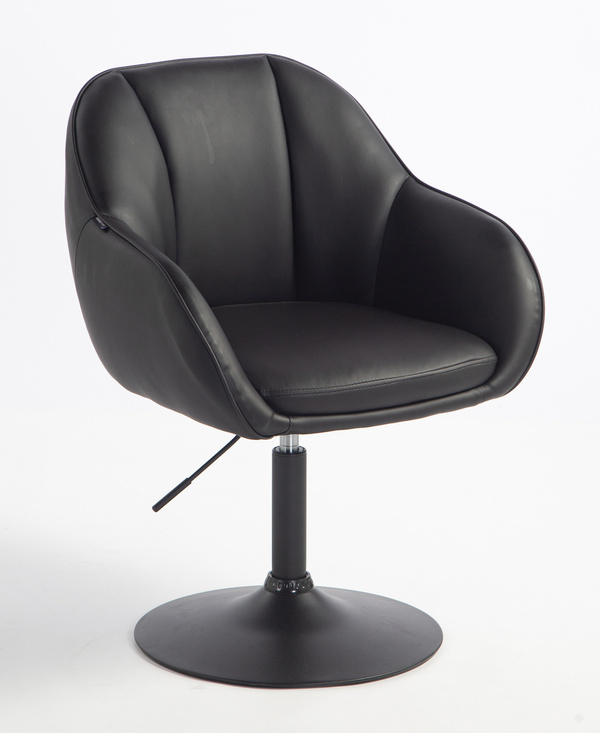 HR2055N Scaun Neagră din Piele Ecologica cu Bază Neagră