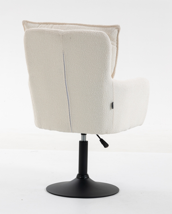 HR250N Scaun Crem Boucle Bază Neagră