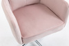 HR250CROSS Scaun Catifea Roz Pudra Bază Cromata