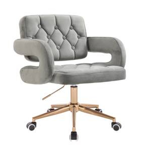 HR8403K Scaun Catifea Gray Bază Aurie