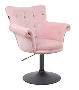 HR804CN Scaun Catifea Roz cu Bază Neagră