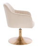 HR190N Scaun Crem din Catifea cu Bază Aurie
