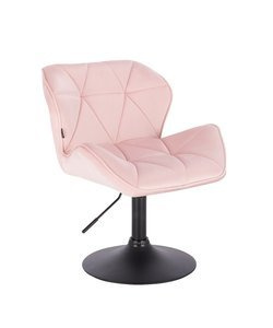 HR111N Scaun Roz Catifea cu Bază Neagră