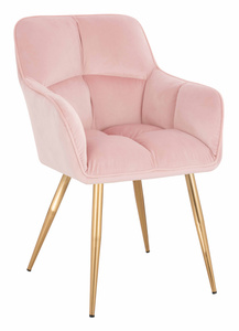HR550 Scaun Roz Pudra Catifea cu Bază Aurie