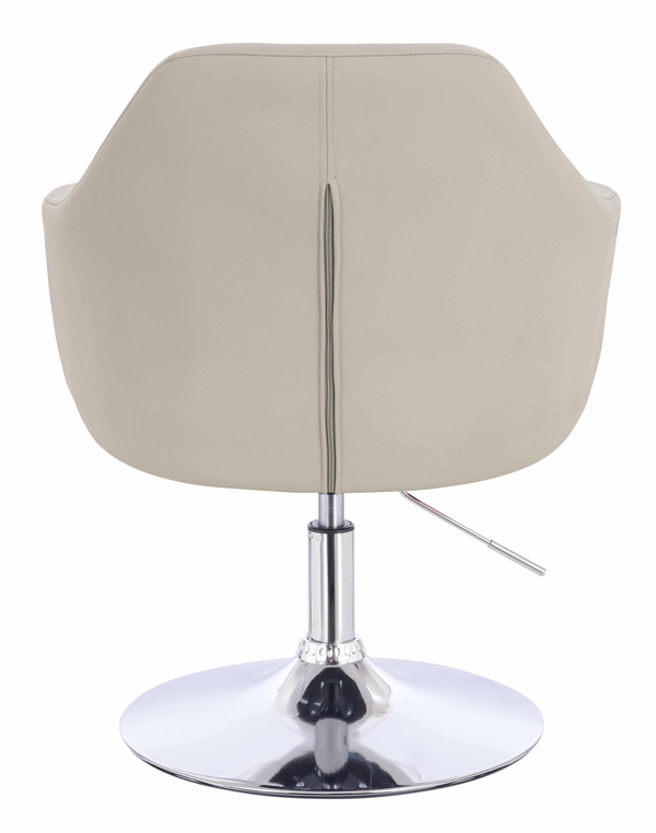 HR831N Scaun Ecru Piele Ecologica Premium Soft cu Bază Cromata