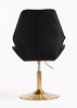 HR350N Scaun Neagră din Catifea Bază Aurie