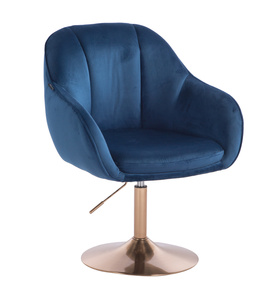 HR2055N Scaun Bleumarin din Catifea cu Bază Aurie