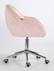 HR2055K Scaun Roz Pudra din Catifea cu Bază Cromata