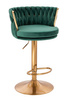 HR450W Scaun Verde din Catifea cu Bază Aurie