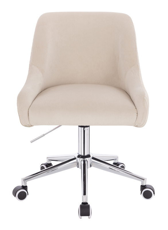 HR920K Scaun Crem din Catifea cu Bază Cromata