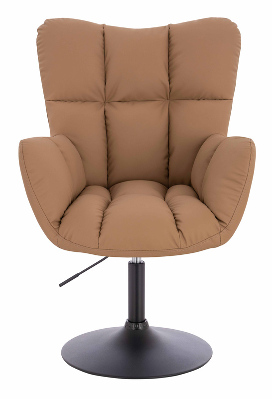 HR650N Scaun Caramel Piele Ecologica Premium Soft cu Bază Neagră