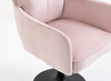 HR250N Scaun Catifea Roz Pudra Bază Neagră