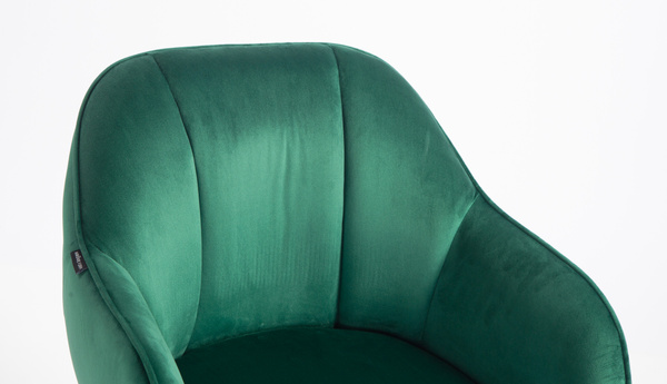 HR2055N Scaun Verde din Catifea cu Bază Cromata