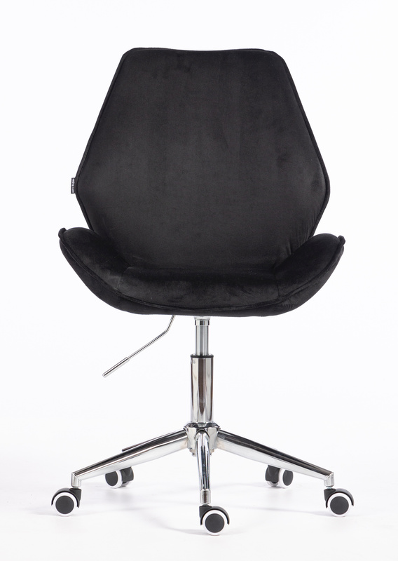 HR350K Scaun Neagră din Catifea Bază Cromata