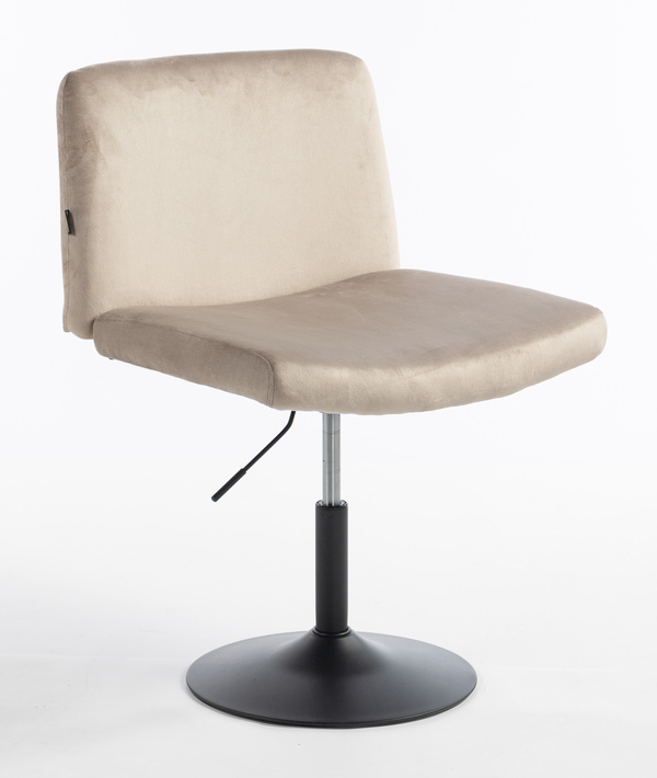 HR150K Scaun Latte din Catifea cu Bază Neagră