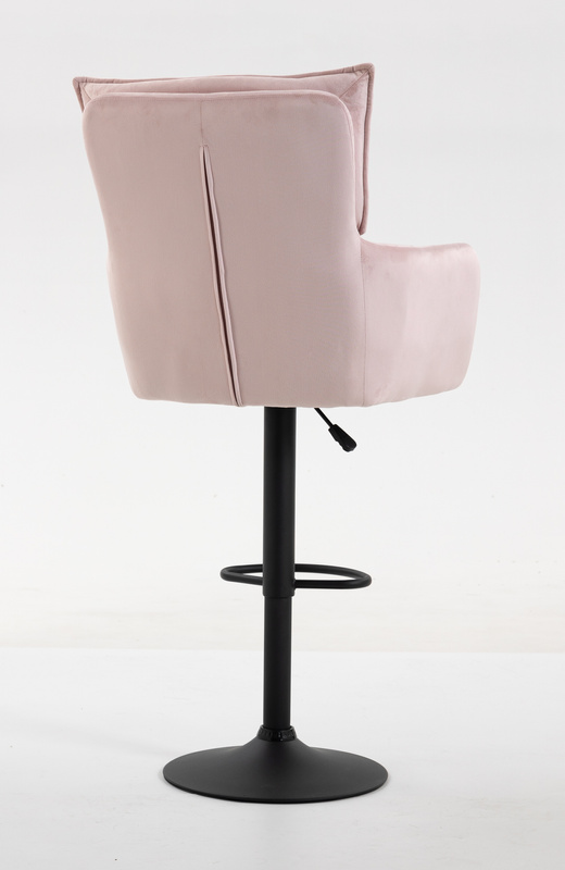 HR250W Scaun Catifea Roz Pudra Bază Neagră