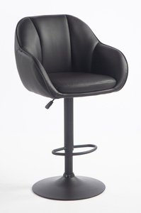 HR2055W Scaun Neagră din Piele Ecologica cu Bază Neagră