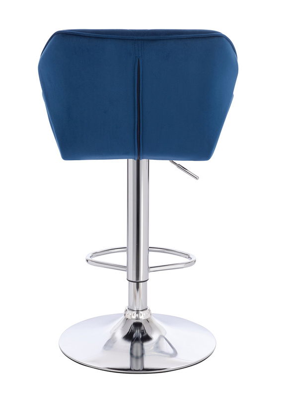HR111W Scaun Bleumarin Velur Bază Cromata