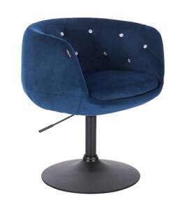 HR333CN Scaun Catifea Bleumarin cu Bază Neagră
