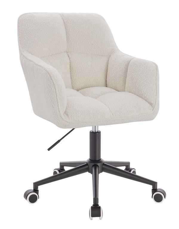 HR550K Scaun Crem Boucle cu Bază Neagră